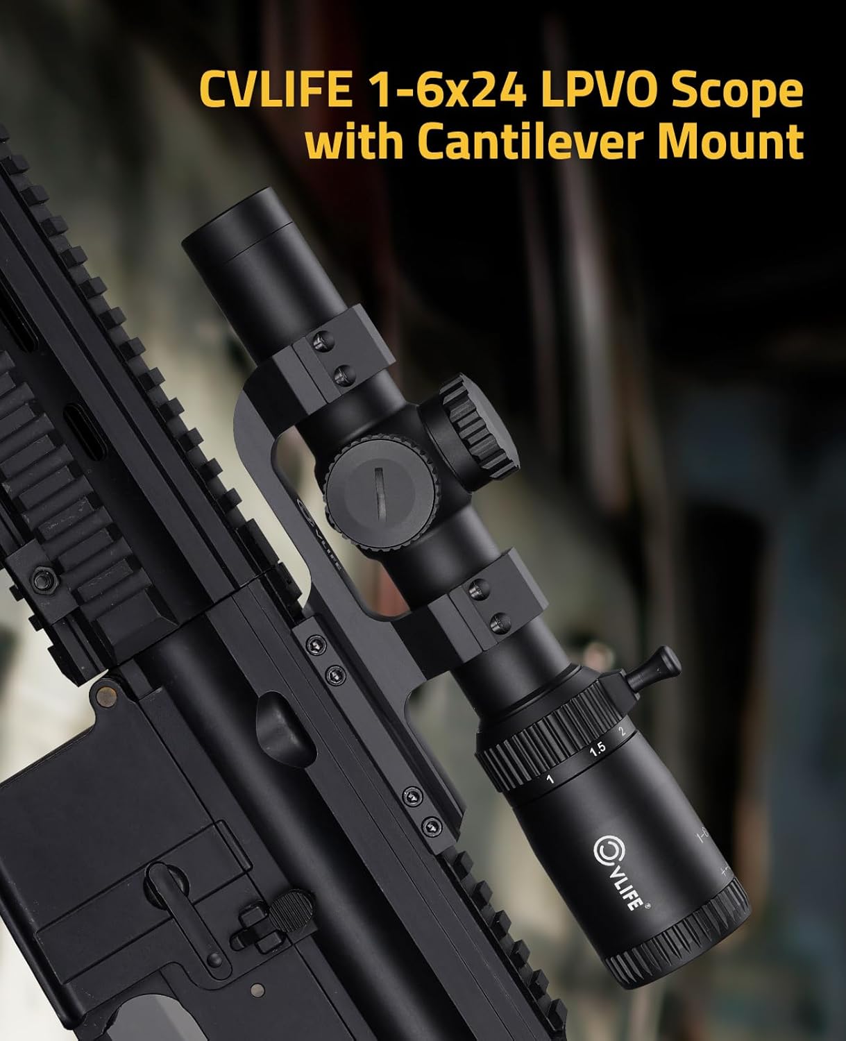 CVLIFE EagleFeather LPVO Rifle Scope with 30mm Cantilever Mount, 5 Levels Red & Green Illumination Reticle, Second Focal Plane Scopes with Zero Reset