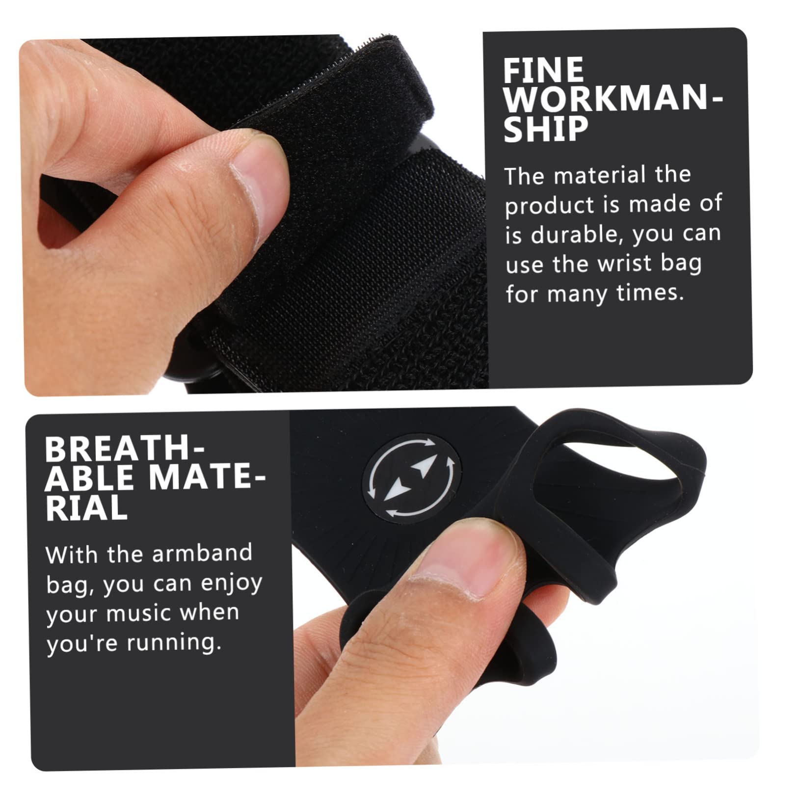 Gadpiparty 2sätze Detachable Sport Handyarmtasche Wasserdichter Handytasche Für Joggen Radfahren Und Fitness Atmungsaktives Material Verstellbar Schwarz