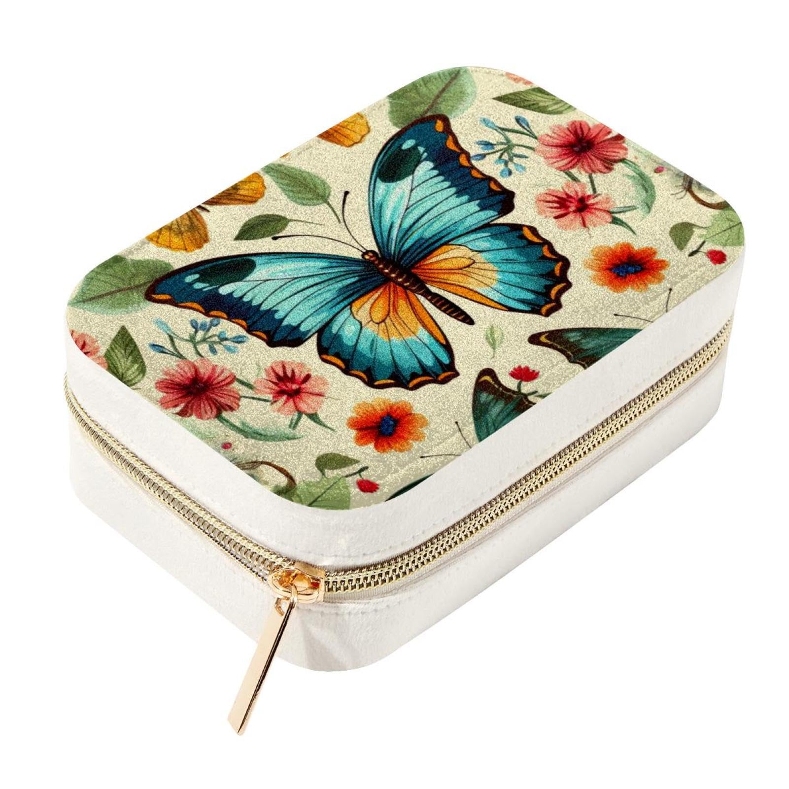 Coffret bijoux papillon pour femme cadeau d'anniversaire compact et utile