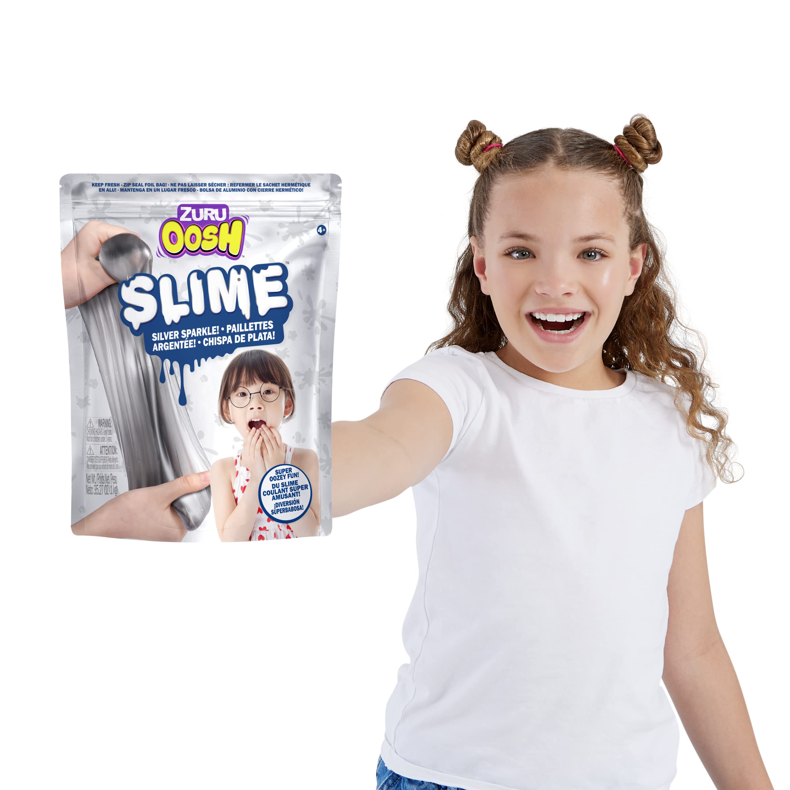 Amazon.com: Oosh Slime Large Foilbag 800g (Silver) by ZURU, Gooey