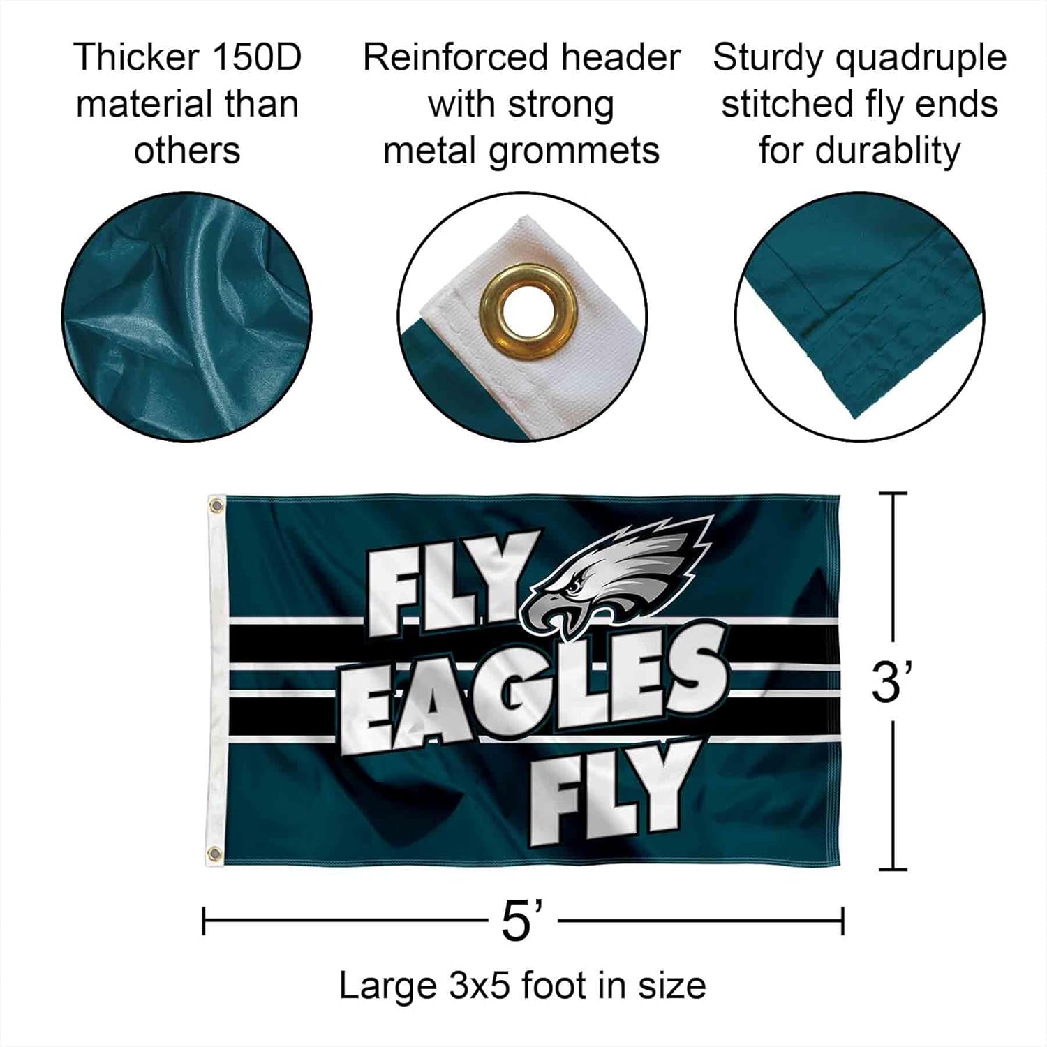Philadelphia Eagles Fly Eagles Fly Flag - Image 2