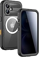 Vista 38 de Lanhiem Funda magnética para iPhone 17 Pro Max, IP68 impermeable, a prueba de polvo, compatible con Magsafe, protector de pantalla integrado, cuerpo