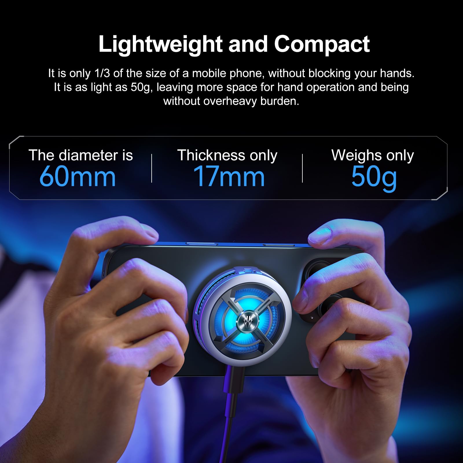 Nubia RedMagic 6 Air Magnetic Cell Phone Cooler for Gaming, Lightweight 15W Game Cooler Radiator Fan with Clip, Semiconductor Heatsink Cooling Mobile Phone Cooling Fan for Tablet, iPad, Live Streaming