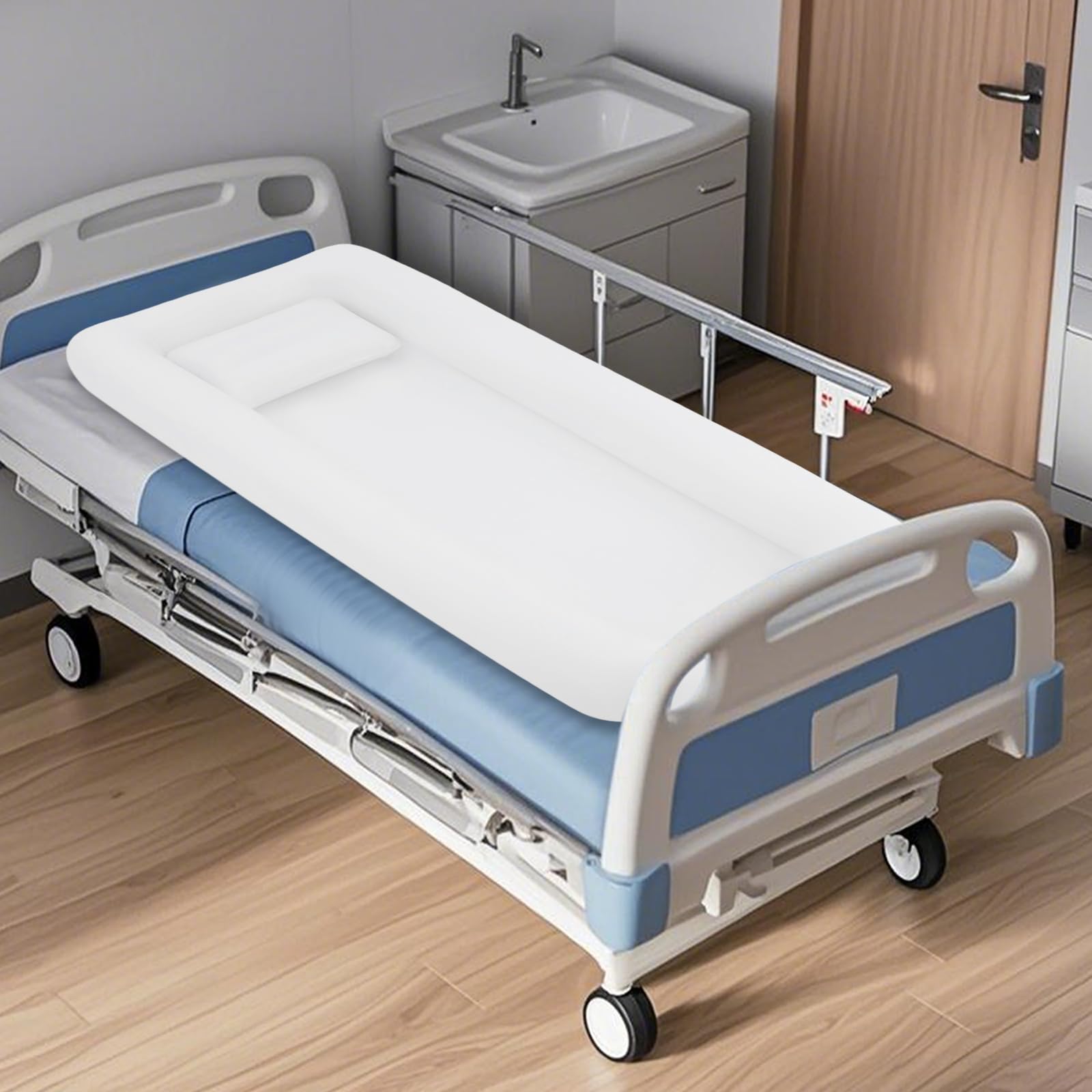 Vasca da bagno gonfiabile portatile pieghevole Beaudreaul per adulti in PVC con pompa ad aria elettrica lato letto doccia kit da bagno per anziani, donne incinte e pazienti