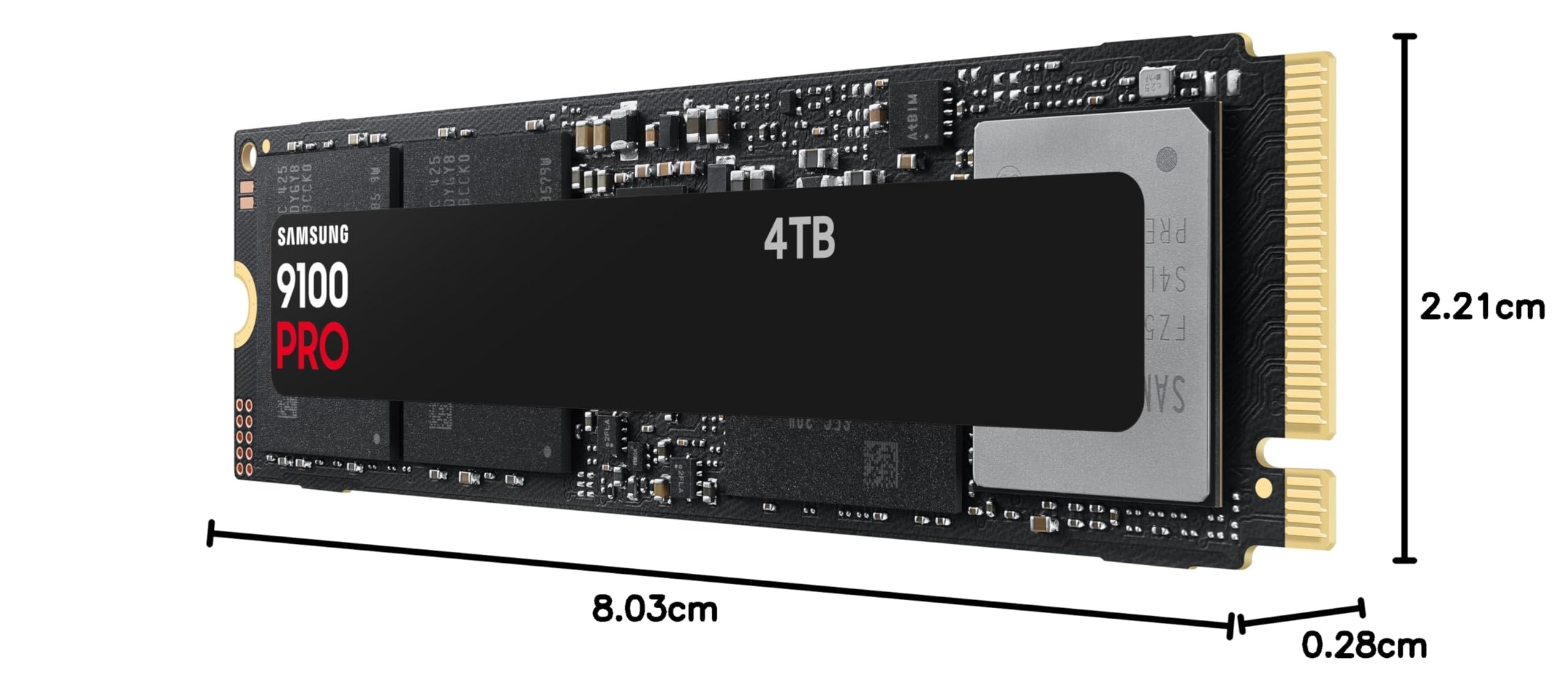 Samsung 9100 PRO NVMe M.2 SSD 4 TB PCIe 5.0 14.800 MB/s Lesen 13.400 MB/s Schreiben Interne SSD Gaming Schwarz MZ-VAP4T0BW
