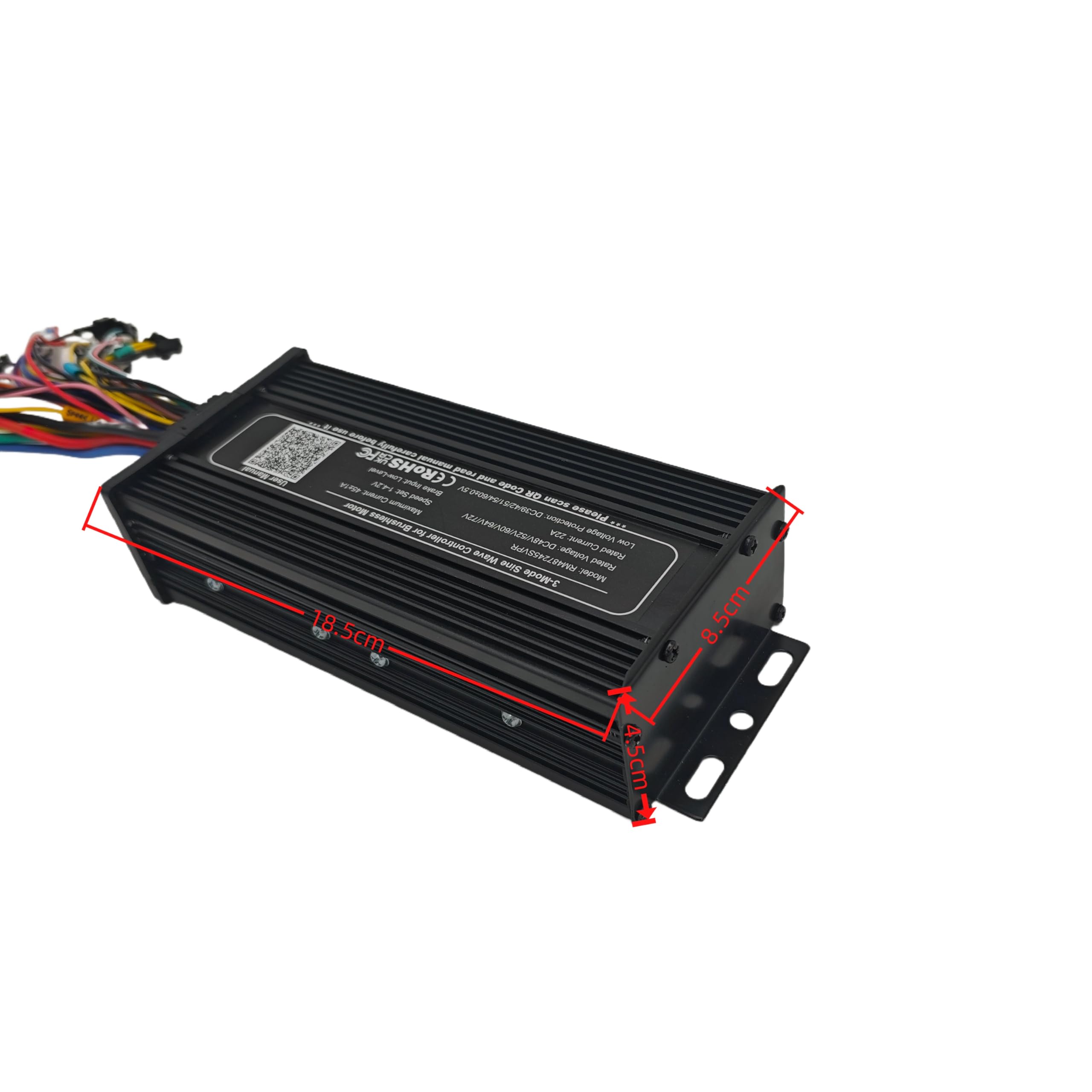 Kontroler Sinusoidalny 48V 52V 60V 72V, 1500W-2800W 45A, 3-trybowy System Rowerów Elektrycznych z Opcją Wyświetlacza