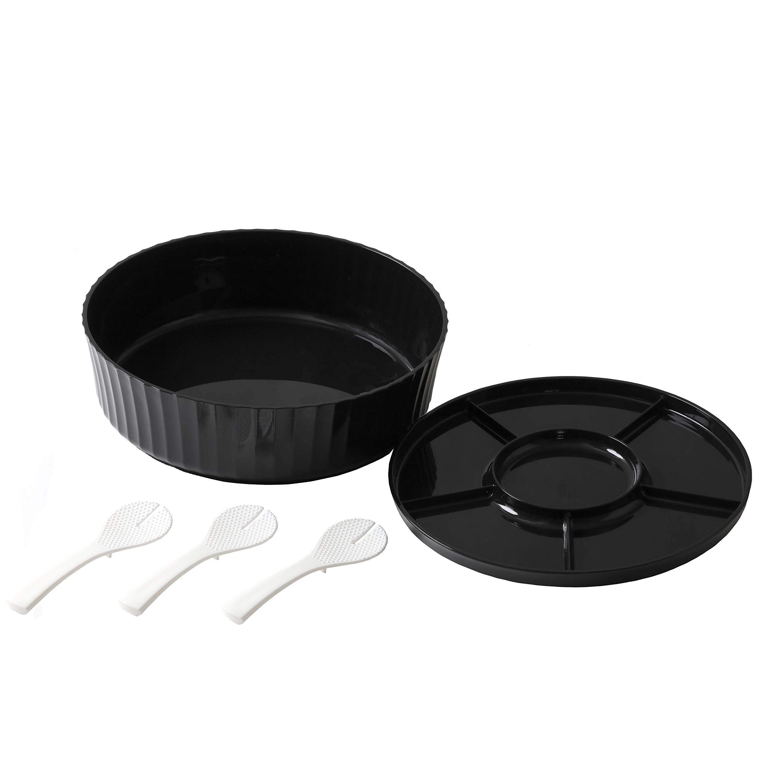 Pearl Metal Sushi Oke Tub Set Hand Roll Chirashi 12.2in Black Made in Japan
