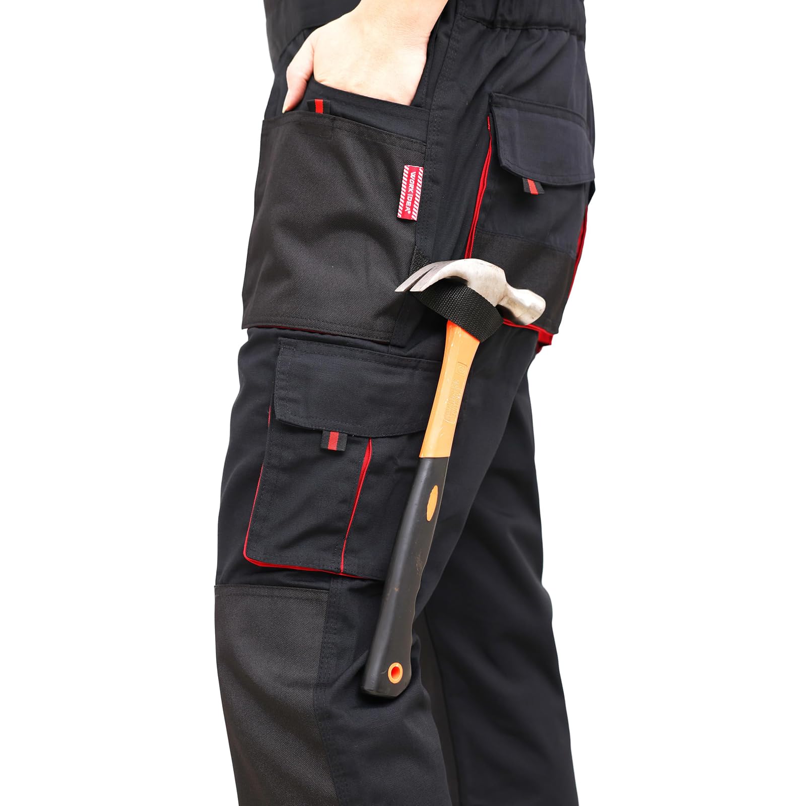 WORK IDEA Herren-Arbeitslatzhose mit Oxford-Knietaschen; strapazierfähige Leinwand