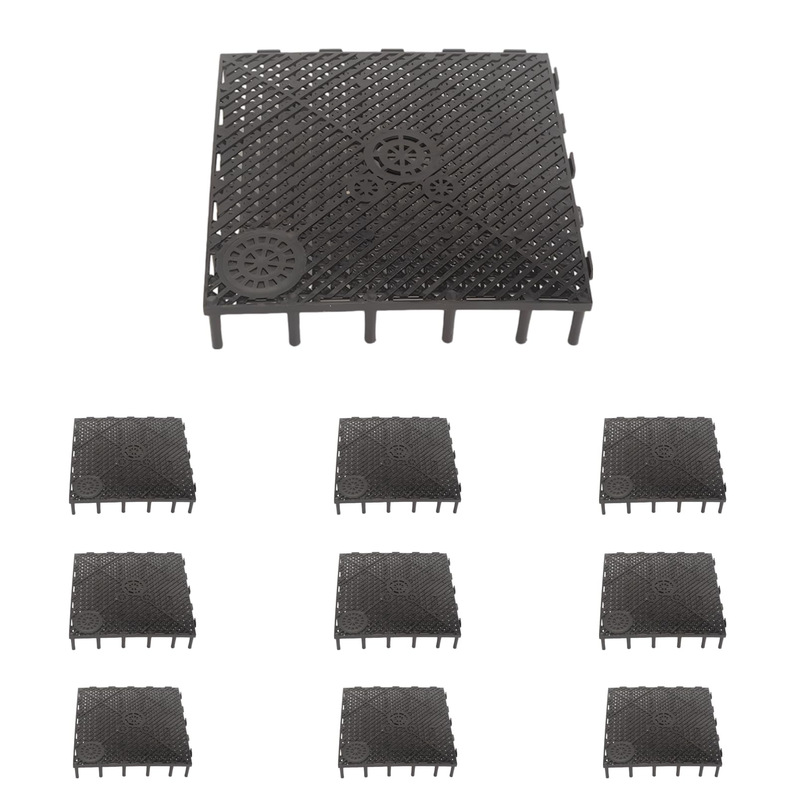 10 szt. dolnych płyt filtrujących do akwarium, 14,5 cm plastikowa przegroda filtra do akwarium, łącząca płyta izolacyjna z dolnymi nóżkami do świeżej i słonej wody, konstrukcja siatki 14,5 cm