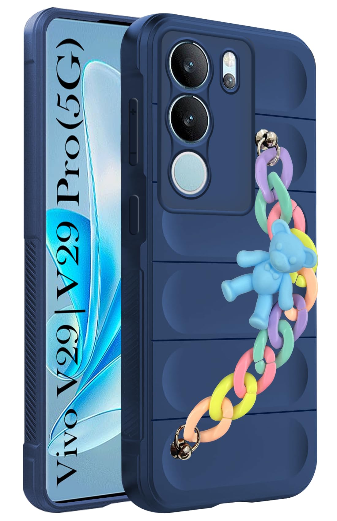 Jkobi Vivo V29 | Vivo V29 Pro 5G Back Cover for Girls Case with Bracelet (Wrist Hanging Chain | Micro-Fiber Cloth Inside | Matte Blue) (B0CNZ73B6W) Amazon Price History, Amazon Price Tracker