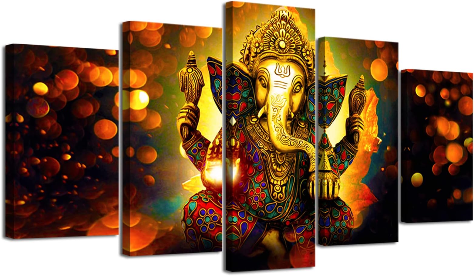 DJSYLIFE Hindu God Ganesha Wall Art Canvas, 40" W x 22" H