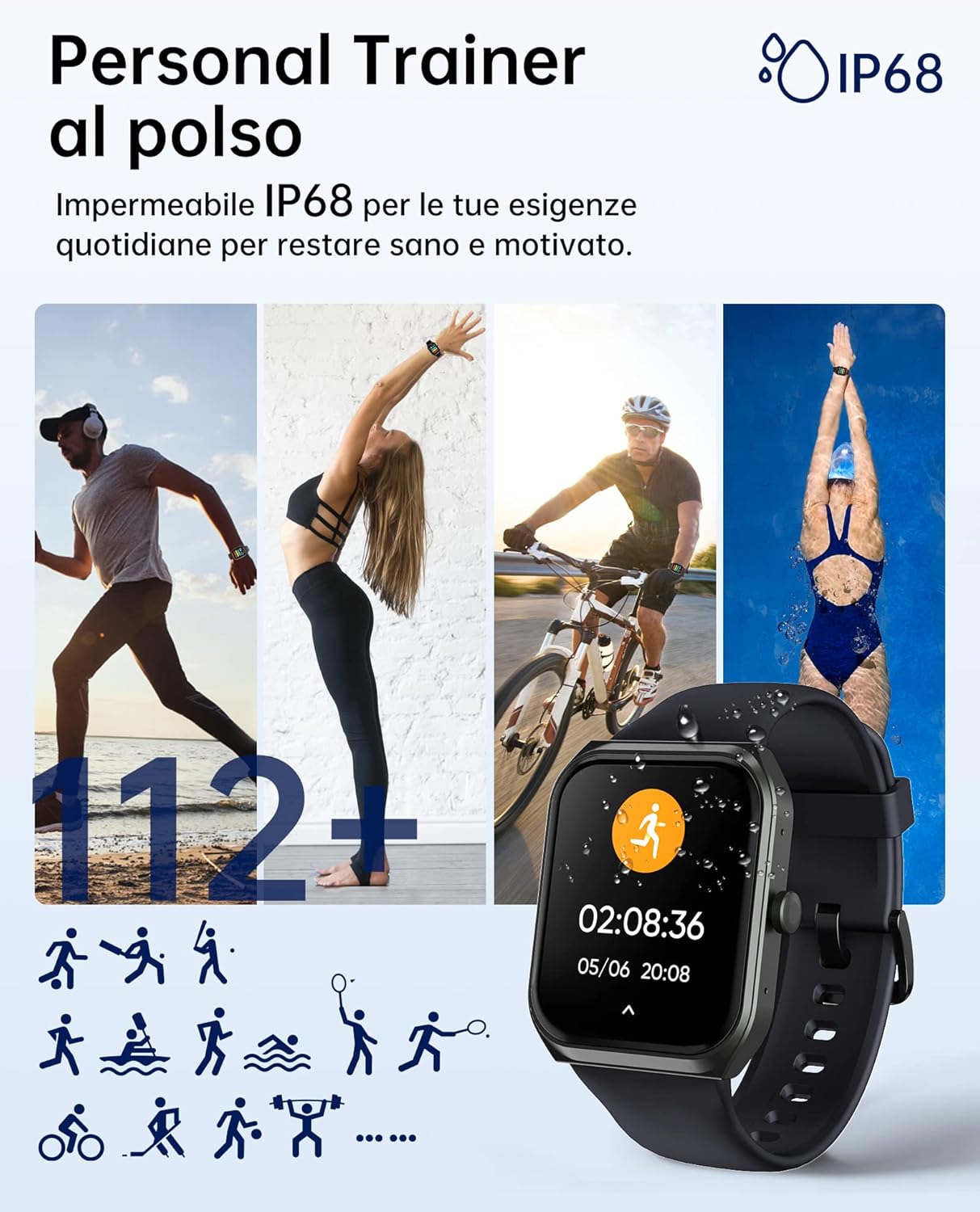 Smartwatch Chiamate Bluetooth, 1.91 HD Schermo Tattile Orologio Smartwatch Uomo Donna, 280 mAh, Contapassi da Polso con Cardiofrequenzimetro,Monitor Sonno,SpO2,Notifiche Messaggi, per Android iOS Smartwatch Chiamate Bluetooth, 1.91 HD Schermo Tattile Orologio Smartwatch Uomo Donna, 280 mAh, Contapassi da Polso con Cardiofrequenzimetro,Monitor Sonno,SpO2,Notifiche Messaggi, per Android iOS