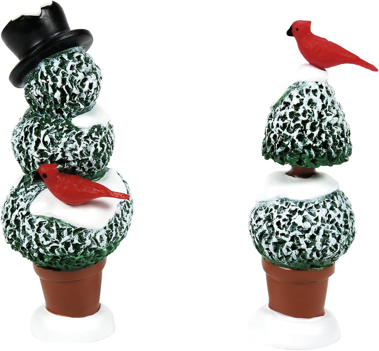 Department 56 Village Collection Accessories Cardinals on Snowy Topiaries Figurine Set, 2.75 Inch, Multicolor