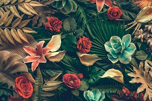Miniatura 3 de Hermoso papel tapiz de flores y hojas de rosas, gran mural artístico para decorar tu dormitorio, sala de estar, baño (no autoadhesivo)