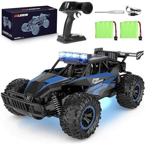 kolegend Remote Control Car 2.4GZh High Speed 25km/h RC Monster Trucks 50+min with LED Headlight and Rechargeable Battery for Boys Girls Kids