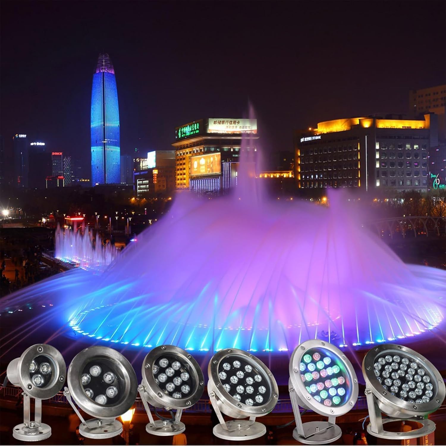 Low Voltage Pond Lights, 12v Underwater Led Lights IP68 Waterproof for Landscape Lighting (Color : Green, Size : 15w)