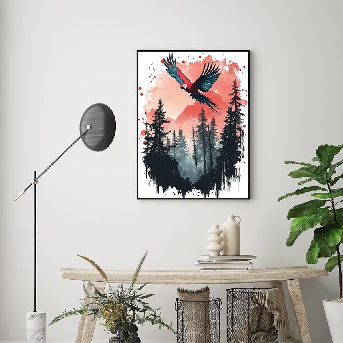 Dipingere con i Numeri Bird, Paint by Numbers Adulti Albero, Fai da te Creativi Adulti Quadri da Dipingere Numerati Kit per Decorazione Della Parete di Casa, Regalo 100x135 cm Senza Cornice R6-A