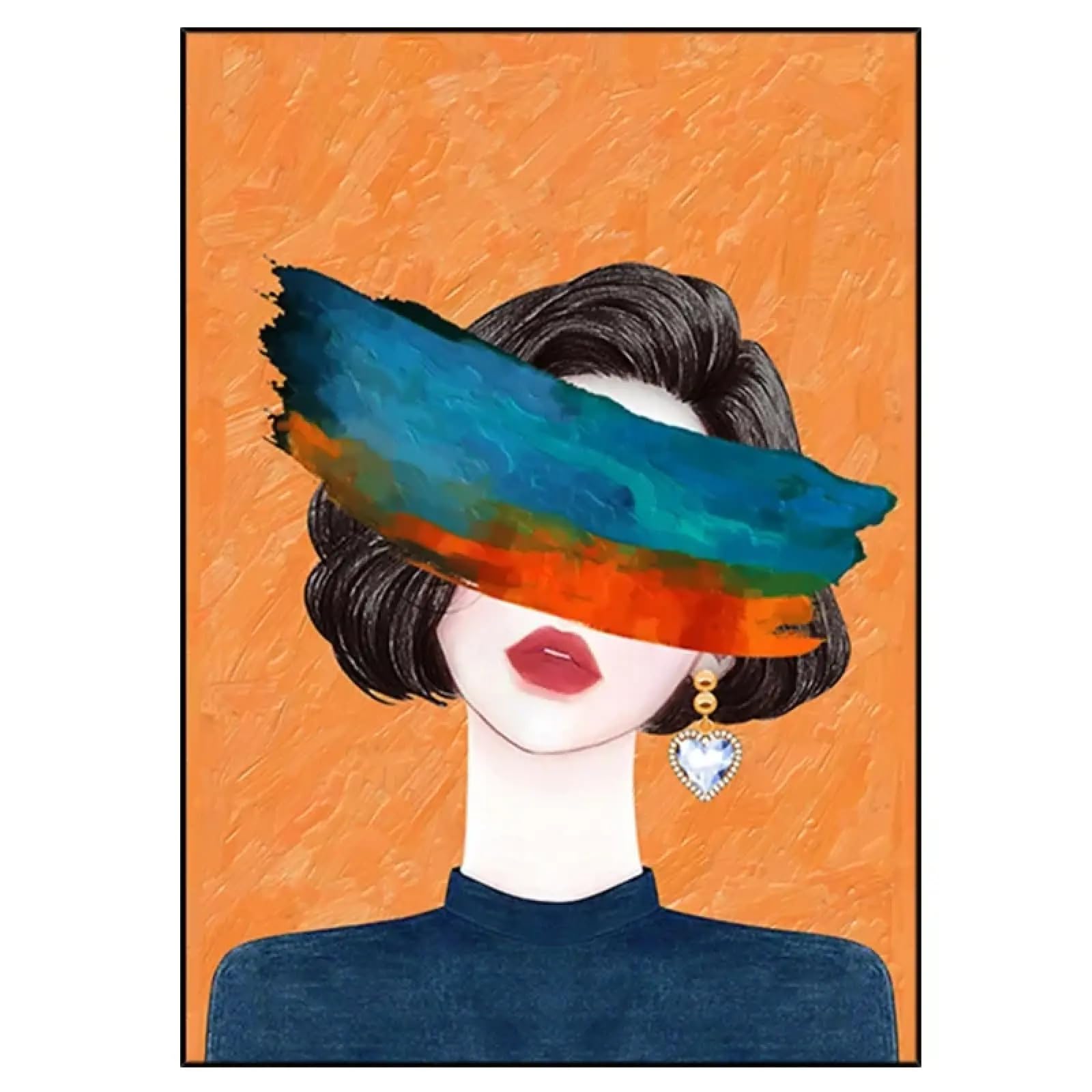 Tableau abstrait jeune fille 20x30 cm | Impression toile HD - 8