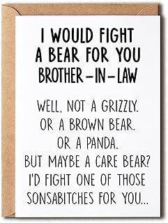 I Would Fight A Bear For You Brothe-In-Law Card