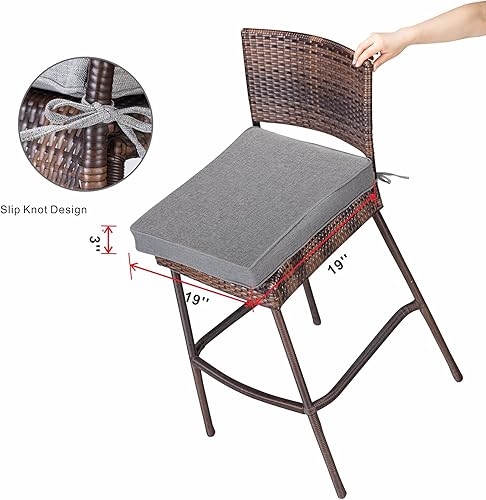 Miniatura 6 de JMGBird Juego de 2 cojines impermeables para muebles de patio de 19 x 19 pulgadas, resistentes al color, 3 años, cojines de exterior para muebles de