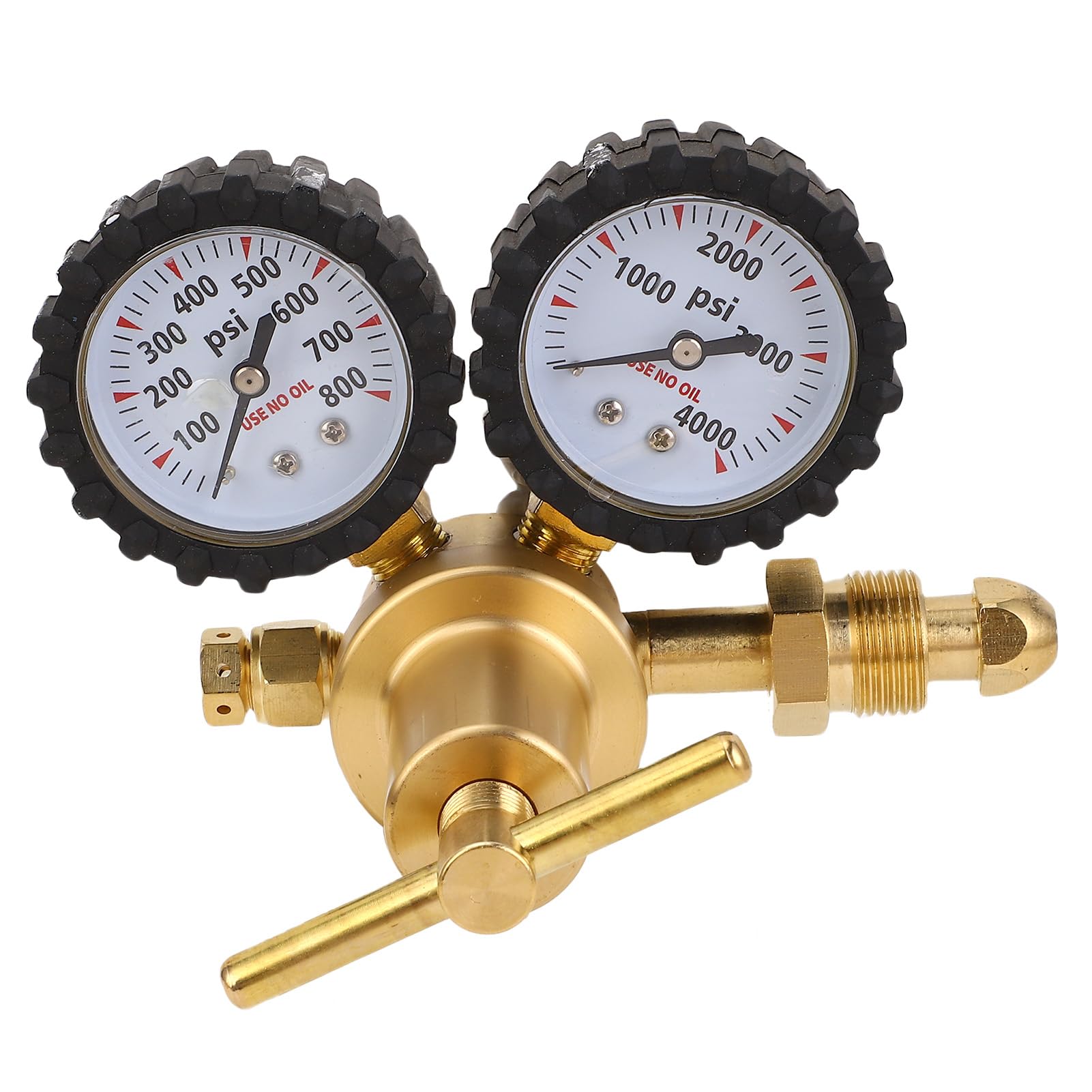 Zestaw Regulatora Azotu Zawór Regulatora Azotu HVAC 0–800 PSI z Wężem 60 Cali CGA580 Wlot Męski Kielichowy Wylot 1/4 Cala do Testowania Ciśnienia Wykrywanie Nieszczelności