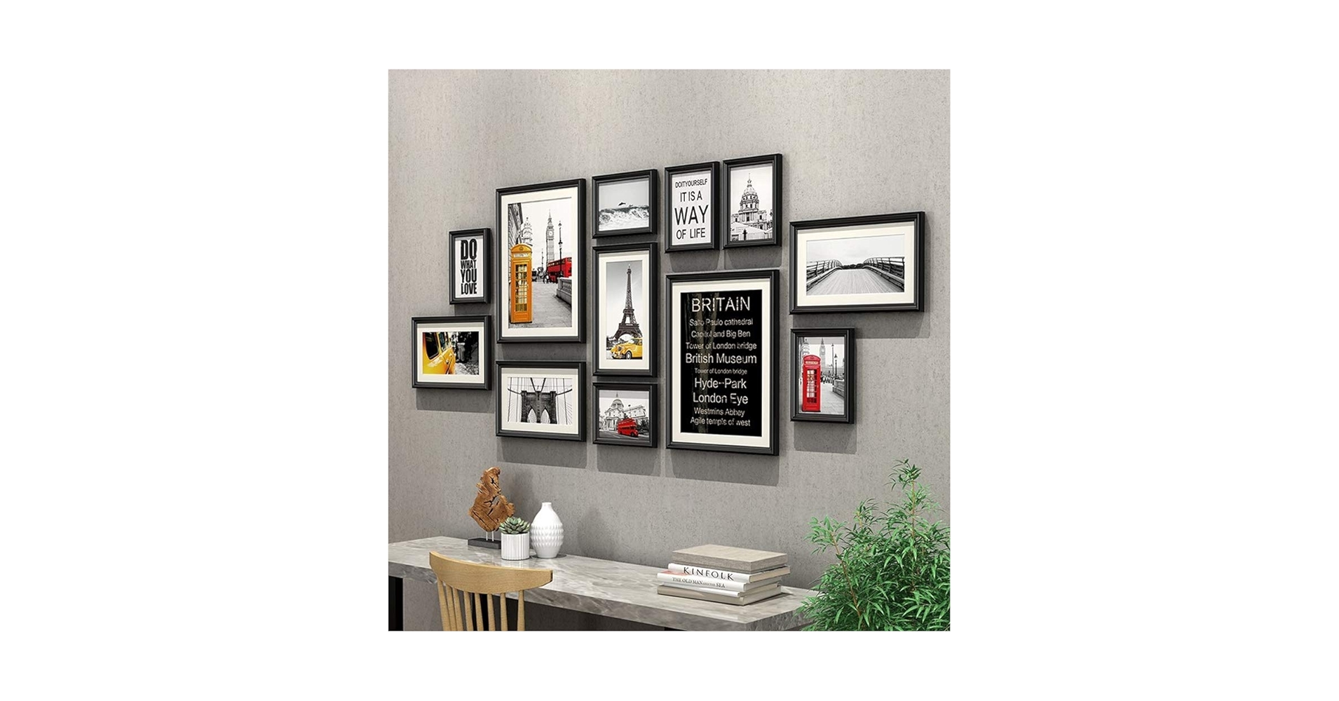Amazon.co.jp: Multi Picture Frame Set Wall Frame Set with 12