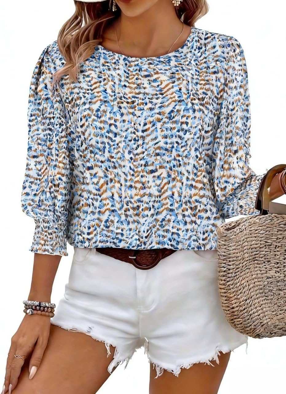 Floral Blue White