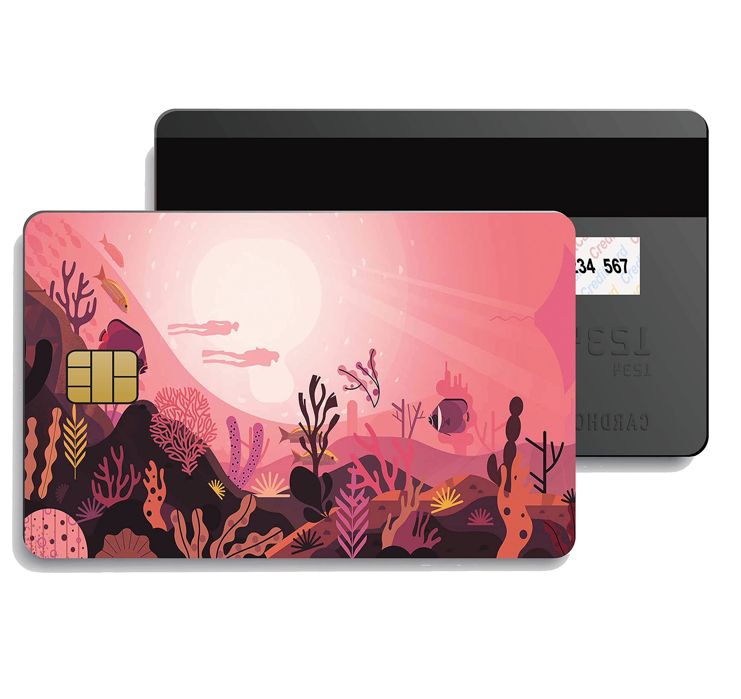 Amazon.com: 4Pcs/Set Card Sticker with Anime Style Underwater World -  Removal - Credit Card Sticker，Debit Card Sticker，Transportation Card,Key  Card Skin Cover for Standard Size chip with These Removable Stickers
