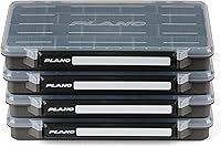Plano StowAway 3700 Tackle Box 4-Pack: Rustricor Anti-Corrosion, Clear DuraView Lid, Custom Dividers for Lures & Bait