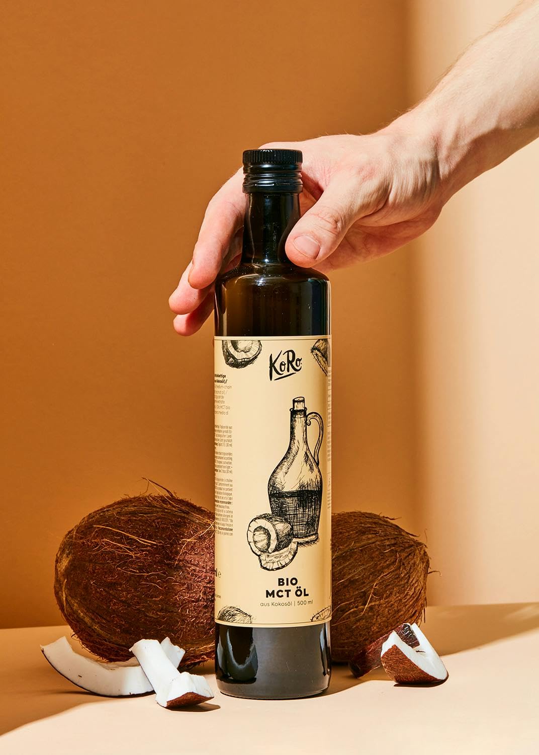 KoRo - Huile MCT 500 ml - Saveur neutre - Obtenue à partir d'huile de coco pure - Qualité biologique