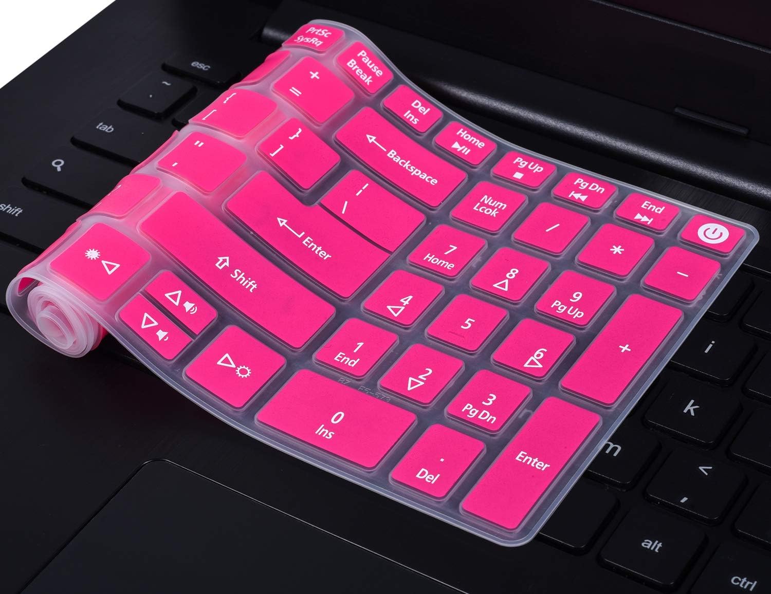 CaseBuy Keyboard Cover Compatible with Acer Aspire E15 E5-576 E5-576G E5-575 E5-573G ES15 ES1-572 / Aspire E 17 E5-772G / Aspire V15 VN7-592G/V17 VN7-792G/F15 F5-571 F5-573/ A315 A515 A715, Hot Pink