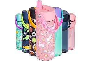 Leak Proof Pop Water Bottle for Kids with Fun Fidget Handle