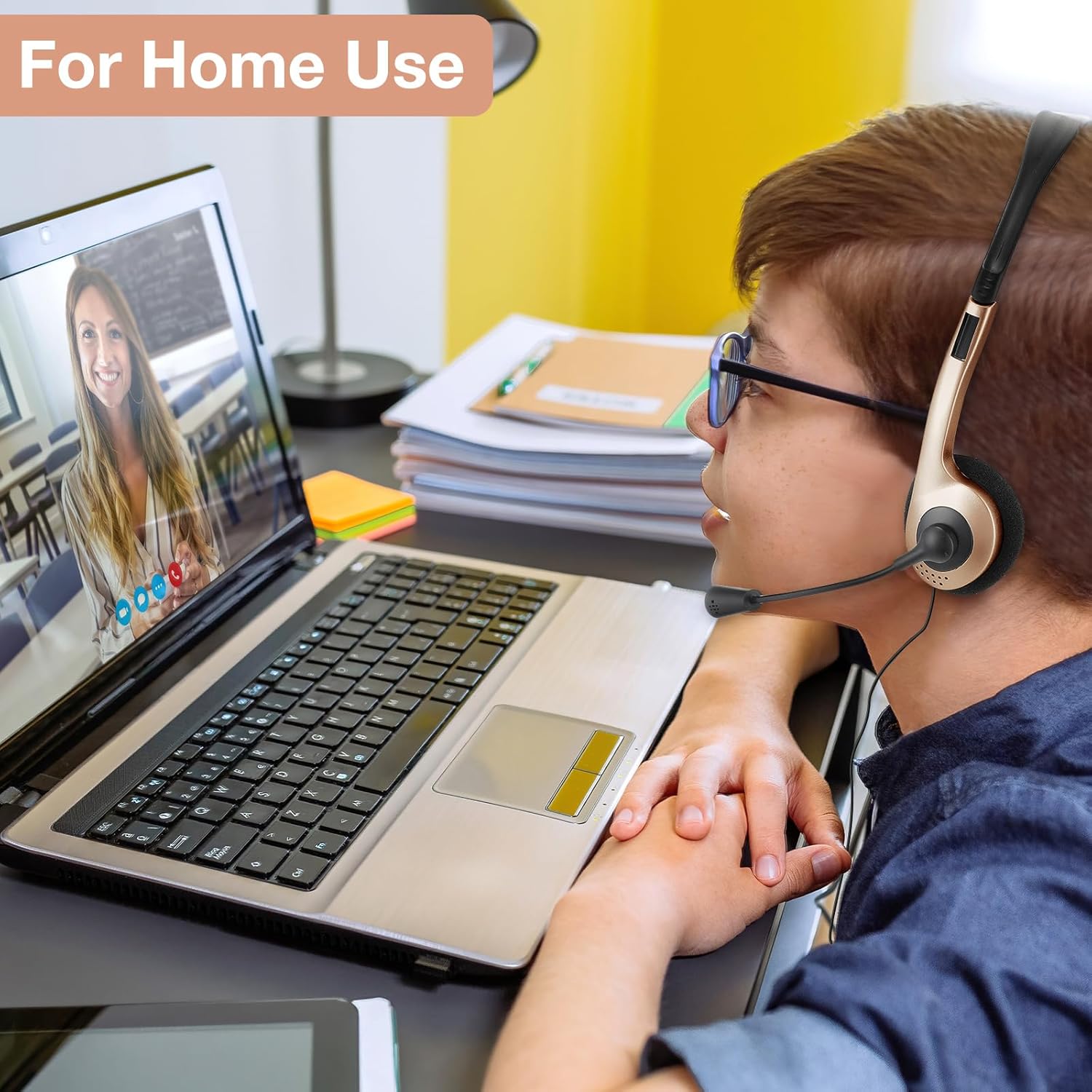 Yunsailing 30 Pack Classroom Headphones with Microphone School Student Headphones Bulk Class Set Lightweight Adjustable Earphones on Ear with 3.5 mm Jack(Rose Gold) - Image 6