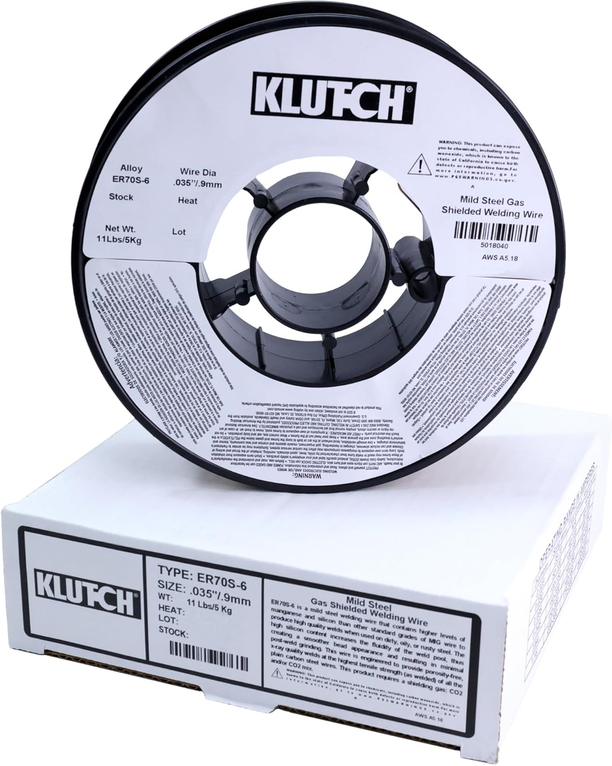 Klutch ER70S-6 Carbon Steel MIG Welding Wire - 11-Lb. Spool, Size 0.035in., Model# ER70S6-035-11NT