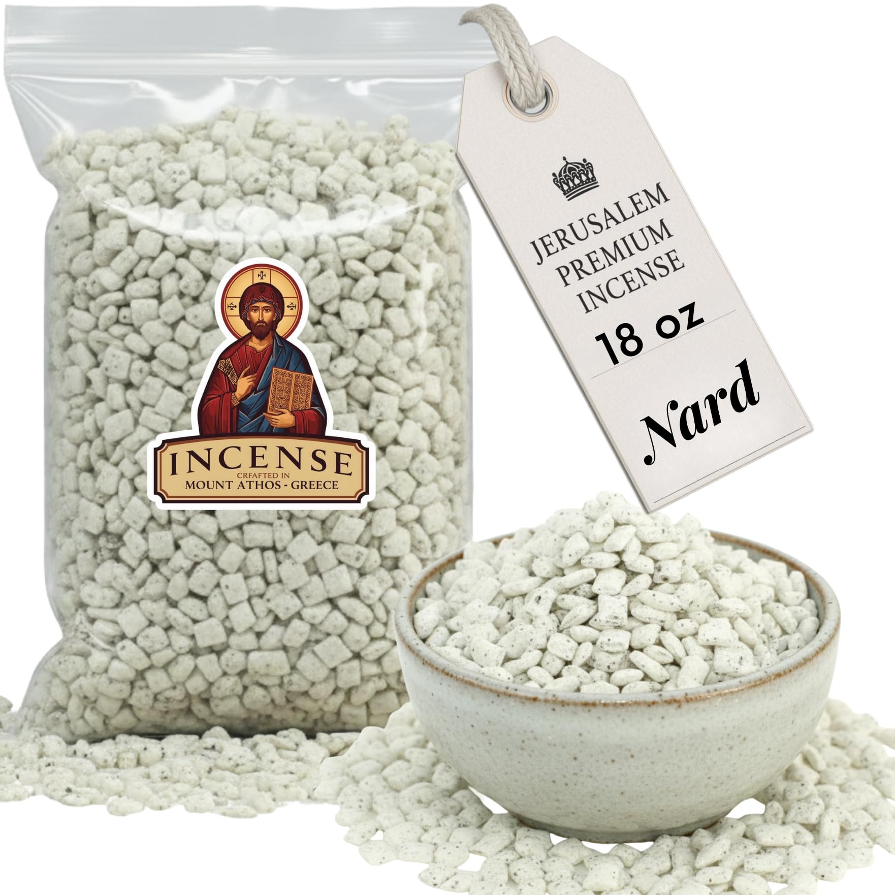 - Holy Land Market Jerusalem Incense - for Church or Personal Use, Premium Quality from Mount Athos (Nard, 18 oz)