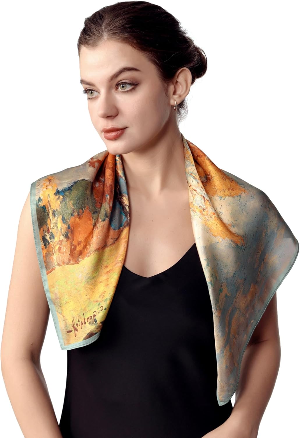 PoeticEHome 100% Pure Mulberry Silk Square Scarf 27"x27" Women Neckerchief Headscarf Gift Packed - Image 4