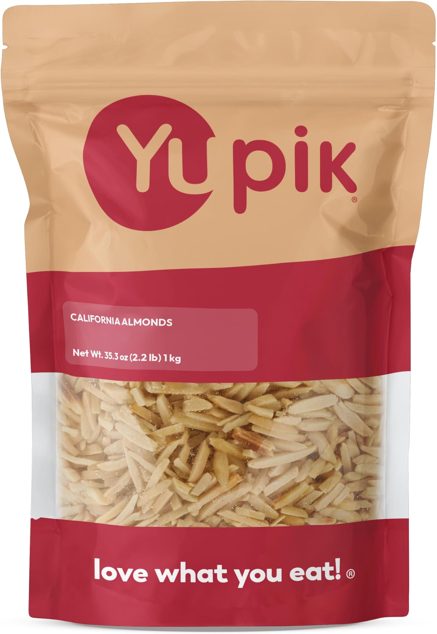 Yupik Slivered California Almonds, 35.2 Ounce, Chopped Raw Blanched Almonds, Gluten-Free, Kosher, Raw, Good Source Of Protein, Fiber, Iron & Calcium, Low In Carb, Pack of 1