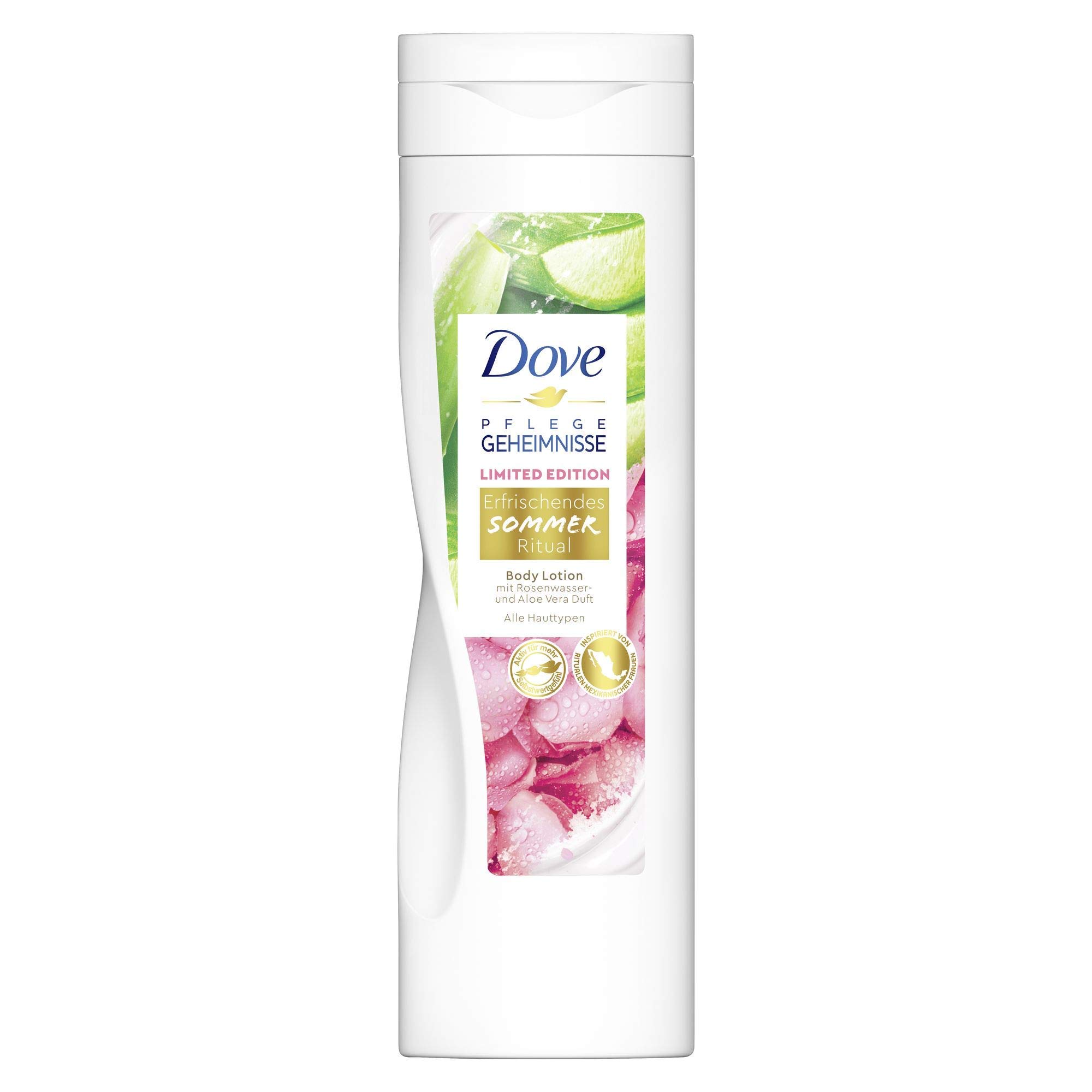 Dove Care Secrets Body Lotion Refreshing Summer Ritual Limited Edition with Aloe  Vera and Rose Water Fragrance, 250 ml : Amazon.de: Beauty