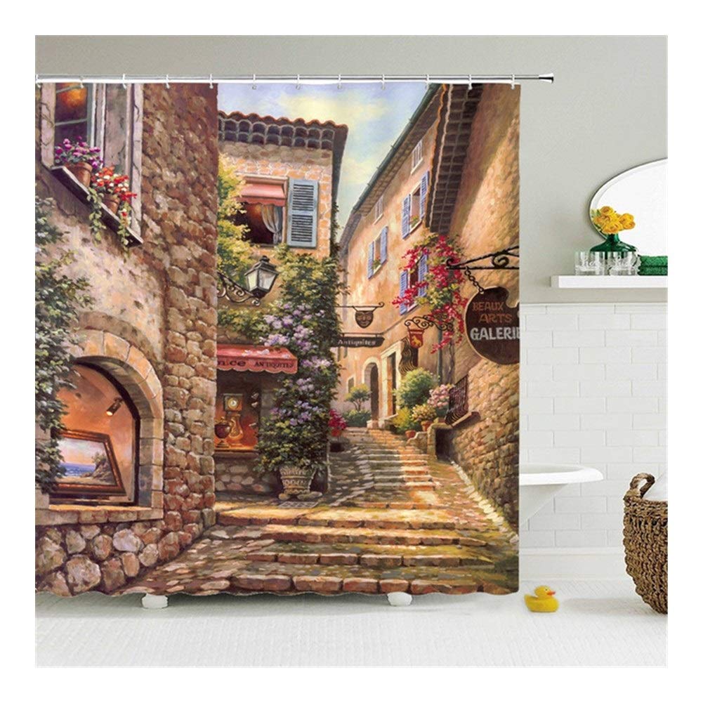 Amazon Nwxzu シャワーカーテン庭の花風景シャワーカーテン防水浴室のホームインテリアウォッシャブルファブリック浴室画面 Color 2781g Size cm シャワーカーテン ホーム キッチン オンライン通販