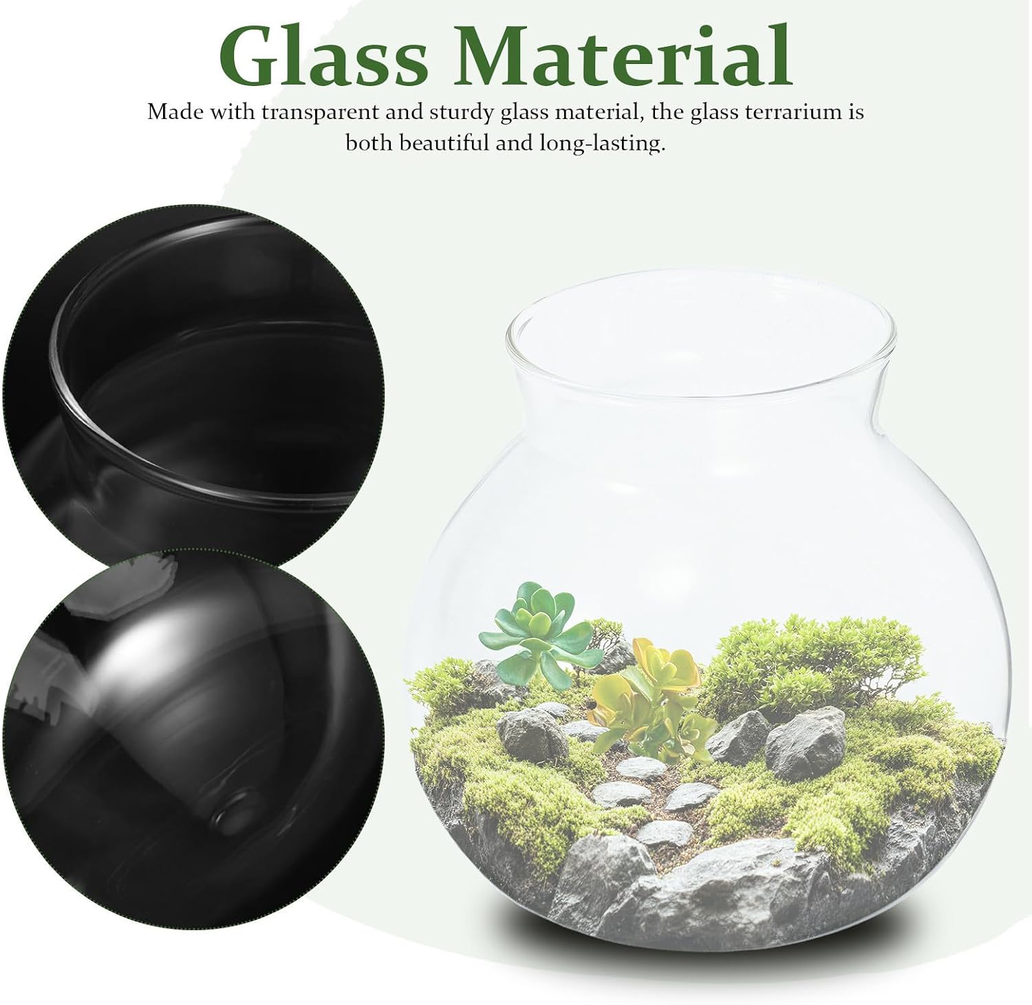 DIY Micro Landscape Glass Aquarium Betta Fish Bowl Hydroponic Planter for Desktop Decoration, Small Tank Suitable for Home and Office Ornamental Fish