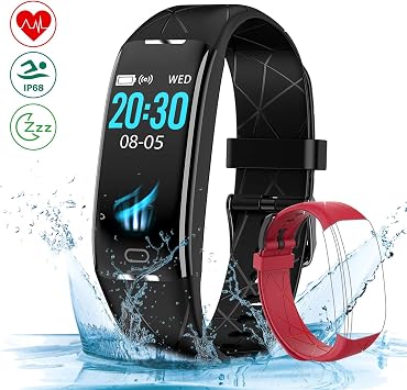 MINLUK Pulsera de Actividad Inteligente，Pulsera Actividad Impermeable IP68  para Nadar, Monitor de Dormir, Calorías, Ritmo Cardiáco, GPS Podómetro,  Notificación de Mensaje para Android y iOS (Negro) : Amazon.es: Deportes y  aire libre