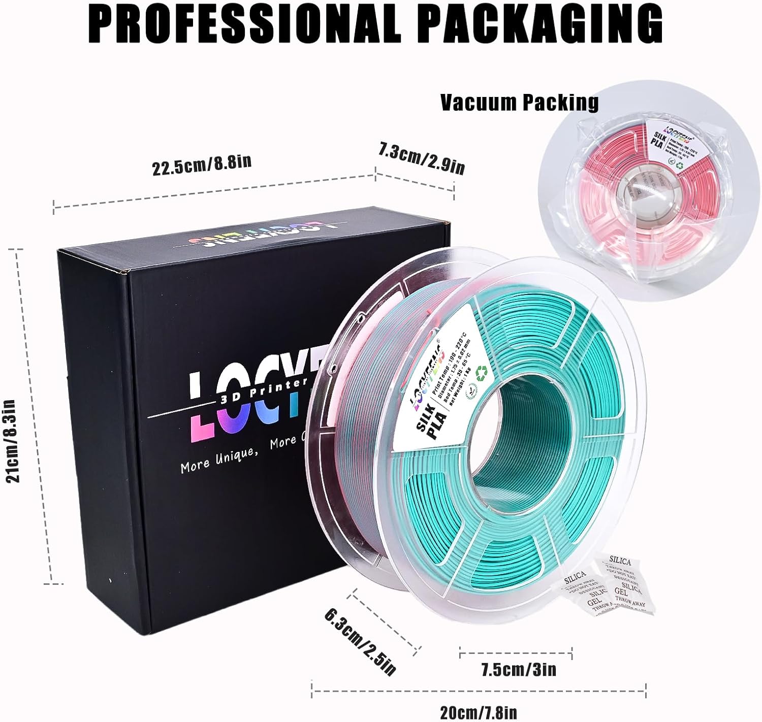 PLA Filament 1.75mm, Silk PLA 3D Printer Filament, Dual Color Filament - Pink and Sky Blue 1.75 PLA Filament- 2 in 1 Coextrusion 3D Filament PLA 1.75 +/- 0.02mm, Fit to AMS, 1kg/Spool