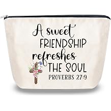 Sister in Christ Gifts for Women Makeup Bags Secret Sister Gifts for Women Christian Birthday Christmas A Sweet Friendship Refreshes the Soul Friendship Gift for Best Friend
