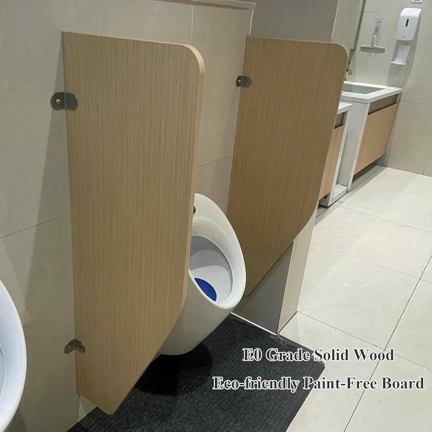 Solid Wood Urinal Divider, Wall-Mounted Privacy Screen for Men, Enhances Restroom Privacy and Comfort