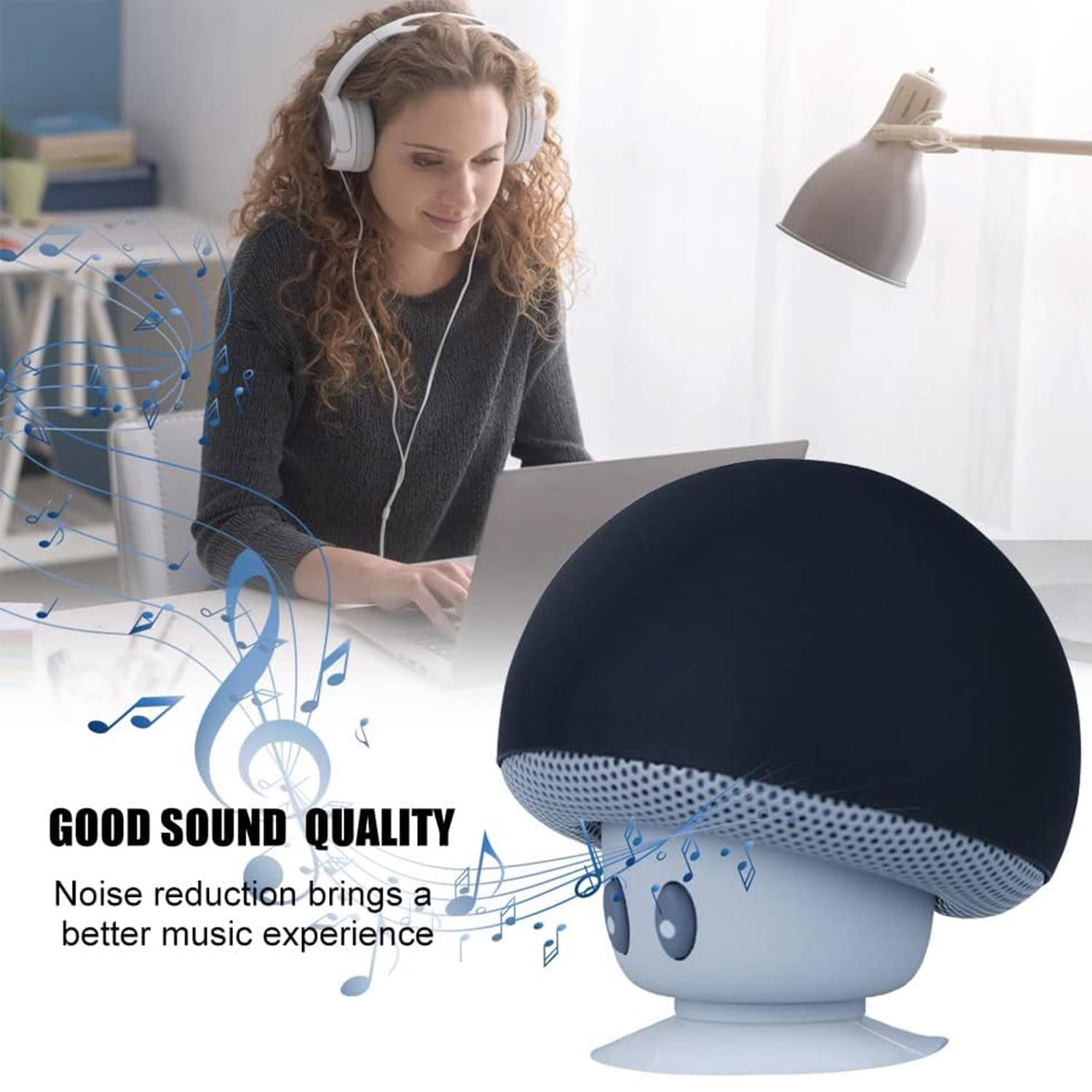 Thumpy Mini Altoparlante Bluetooth Con Ventosa – Suono Stereo 360° Portatile, Aggiornato 2025, Per Casa E Viaggi