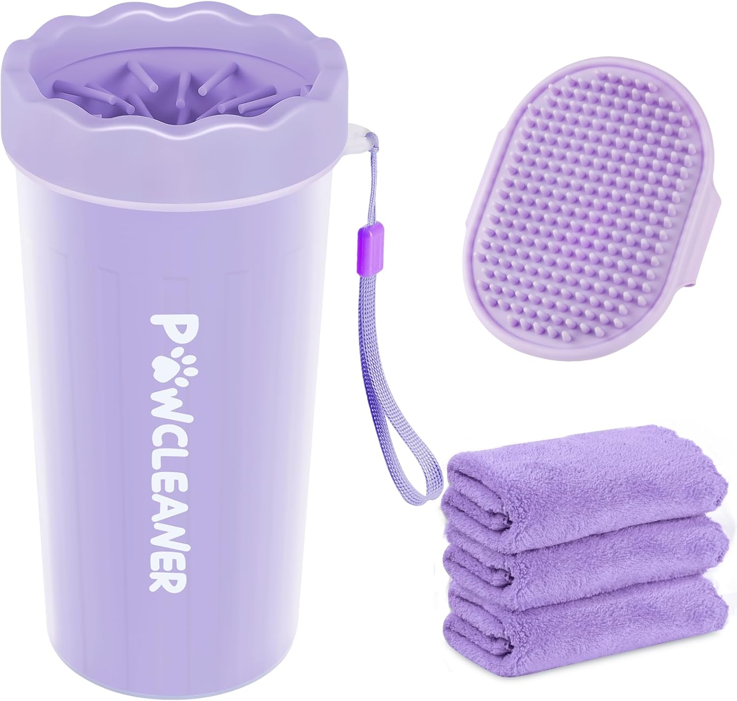 Dog Paw Cleaner for Dogs, (with 3Pcs Absorbent Towels & Adjustable Bath Brush) Dog Paw Washer,Pet Foot Cleaner (Purple, Large) Dog Paw Cleaner for Dogs, (with 3Pcs Absorbent Towels & Adjustable Bath Brush) Dog Paw Washer,Pet Foot Cleaner (Purple, Large)