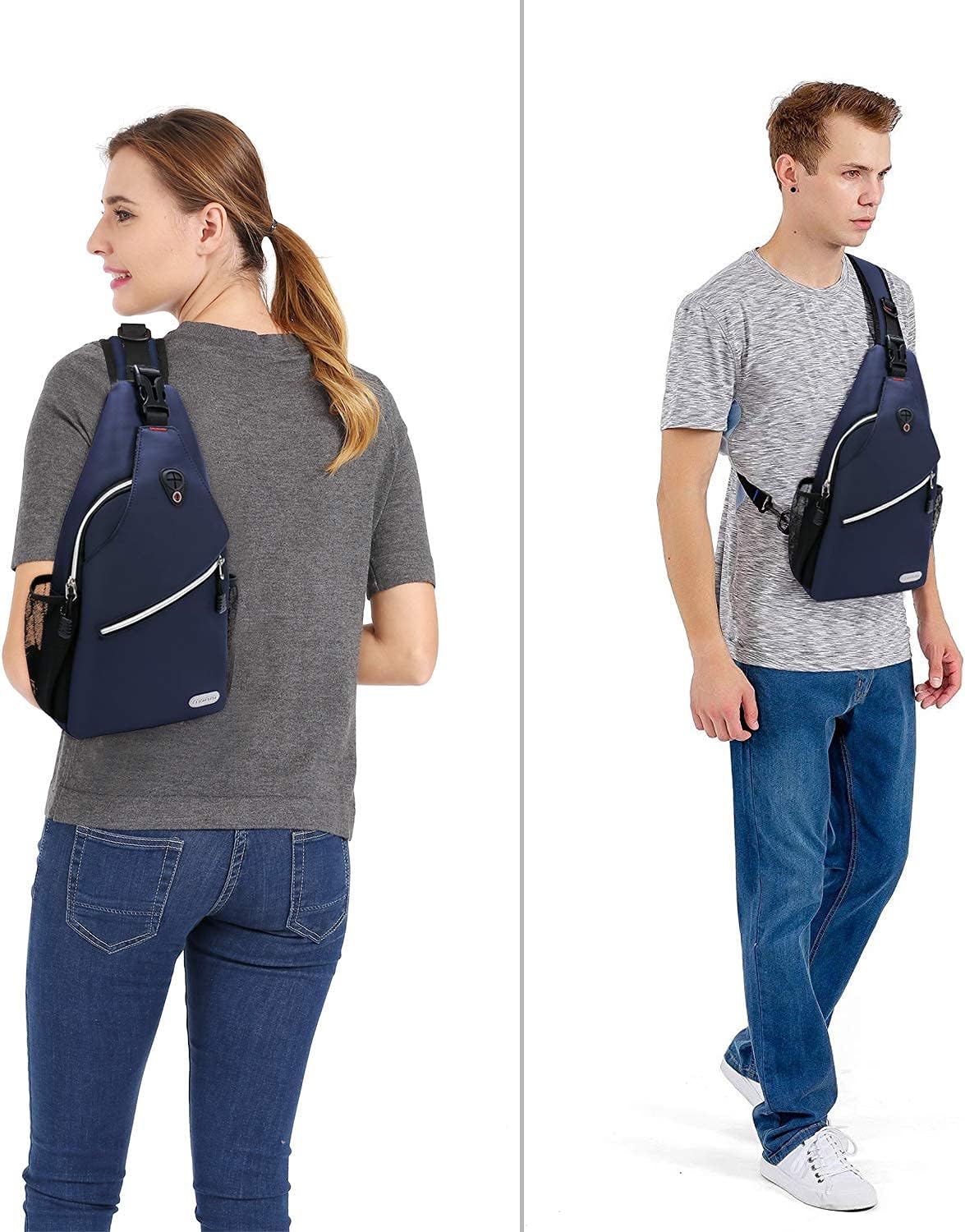 MOSISO Mini Sling Backpack,Small Hiking Daypack Travel Outdoor Casual Sports Bag, Navy Blue