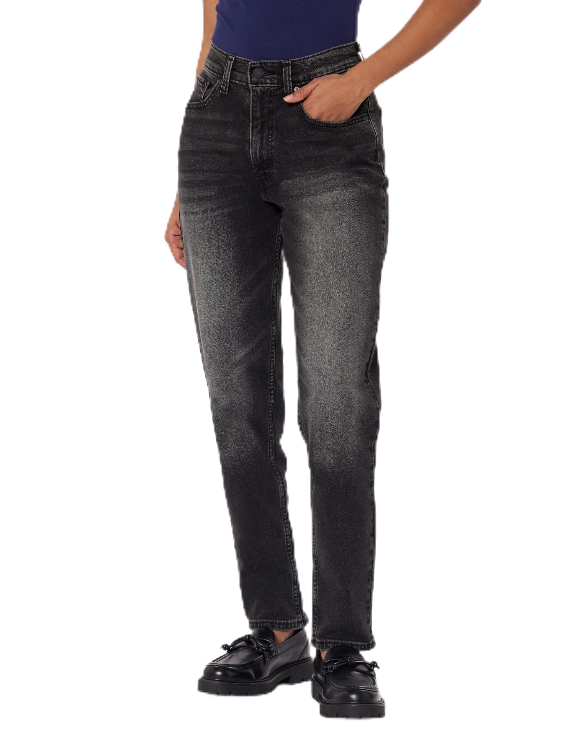 levi's Women's Mid Rise Relaxed Tapered Fit Black Jeans-picture-13