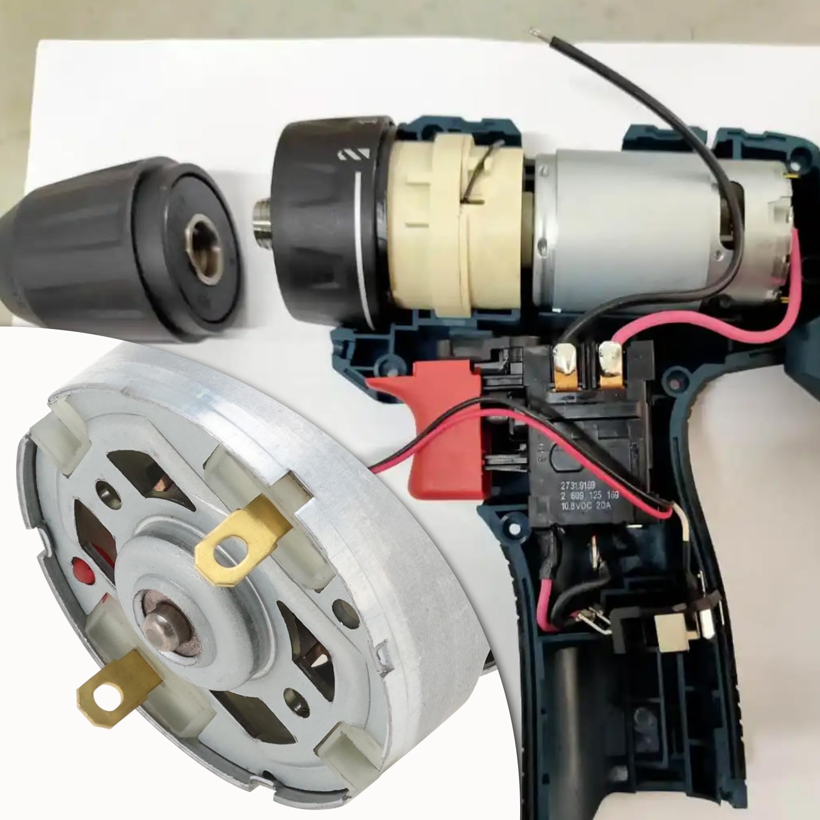 eMagTech 1 moteur d'actionneur de frein de stationnement 12 V CC - Module de commande de frein à main - Pièce de rechange 2609199258 - Compatible avec Bosch GSR 10,8 V-LI-2 V-LI GSR 12 V-15 GSR 12 V