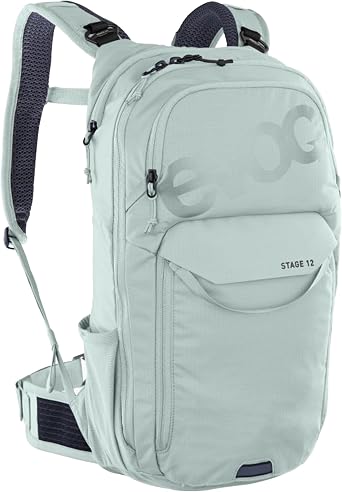 EVOC Stage 12 Backpack (Adjustable Shoulder Straps with Brace Link Air Flow Contact System Includes Hydration Bladder Compartment Tool Compartment and Compression Straps One Size)